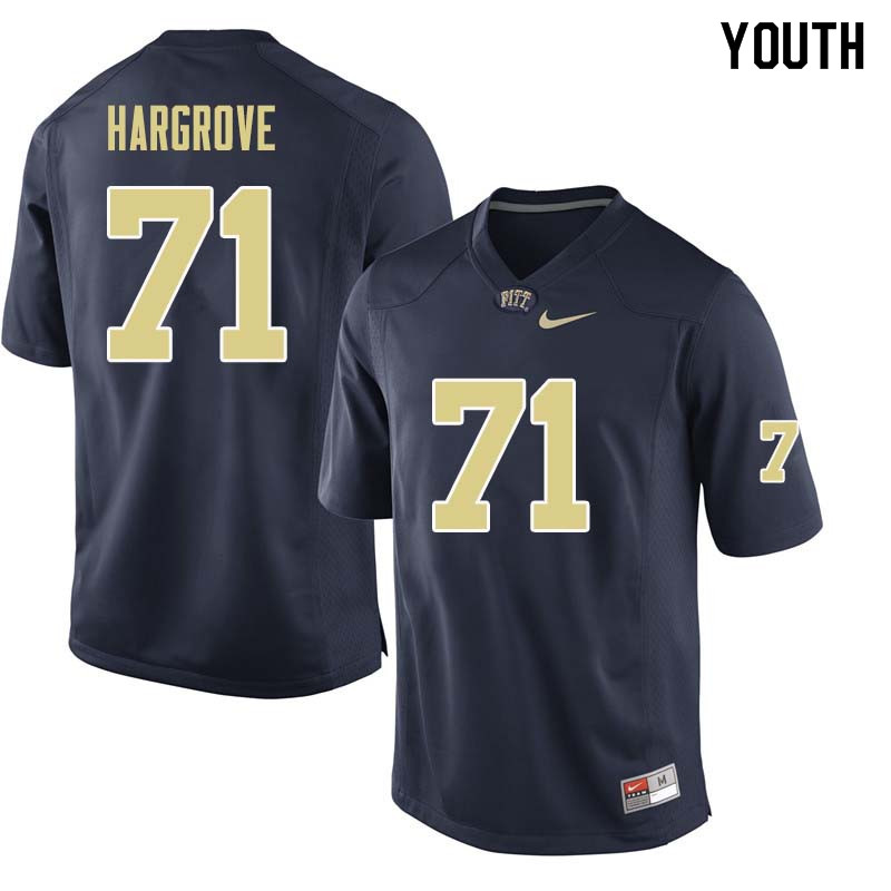 Youth #71 Bryce Hargrove Pittsburgh Panthers College Football Jerseys Sale-Navy